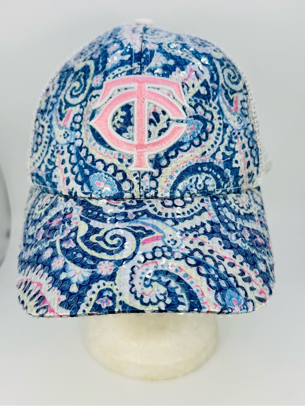 Minnesota Twins MLB Women’s Paisley Sequin Embroidered 47 TC Mesh SnapBack Hat